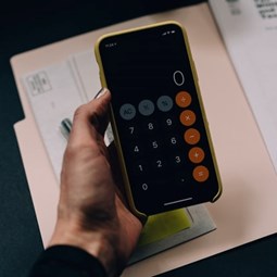 calculator on mobile phone