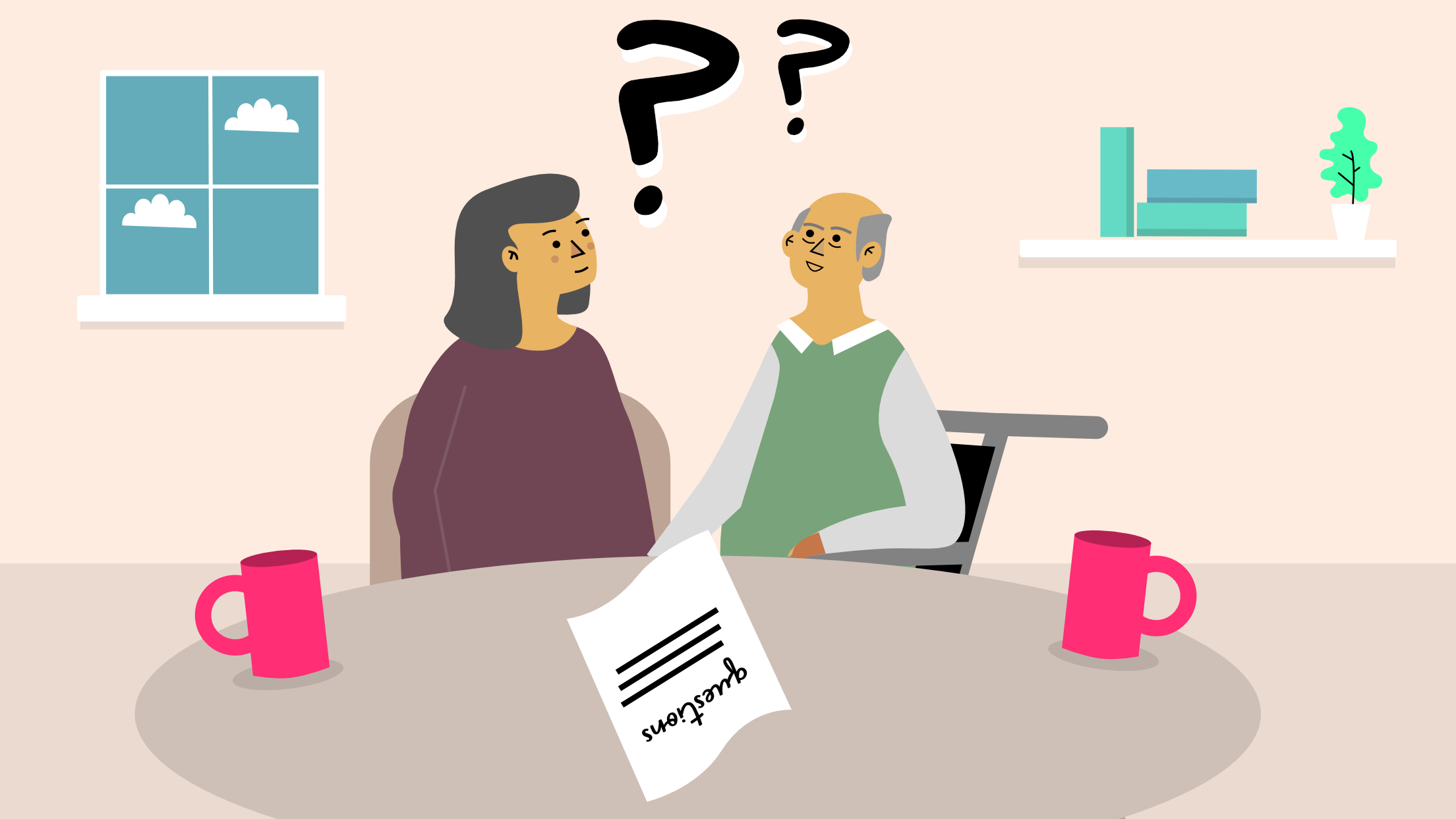 Couple sitting at a table looking confused about paperwork