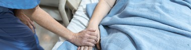 woman in hospital bed