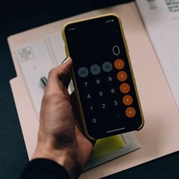 calculator on mobile phone
