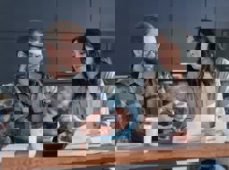 two people discussing finances