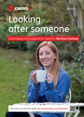 Looking after someone cover NI. Photo of woman drinking tea in a garden