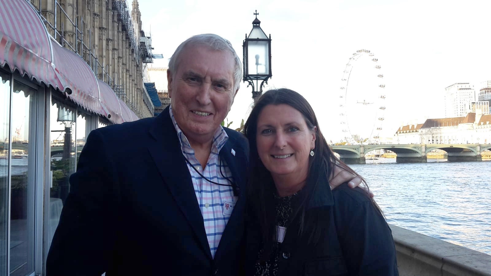 Ingrid Lawson with Carers UK patron, Johnnie Walker