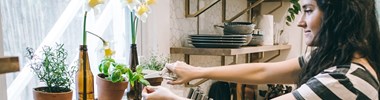 Woman in kitchen cooking