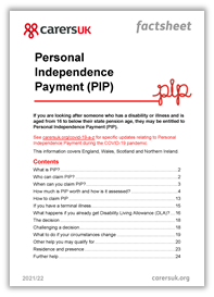 Personal Independence Payment factsheet