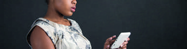 Woman looking at a device